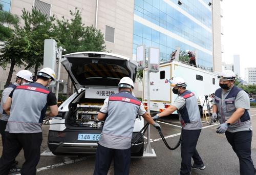 카드결제기 통신 끊기자 휴대전화로 복구…통신복구 훈련서 시연(종합)