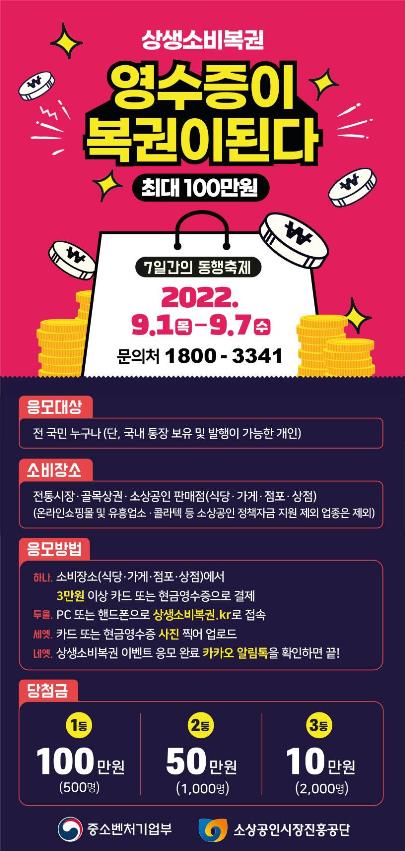 중기부, 동행축제 기간 '소비복권' 이벤트…당첨금 최대 100만원