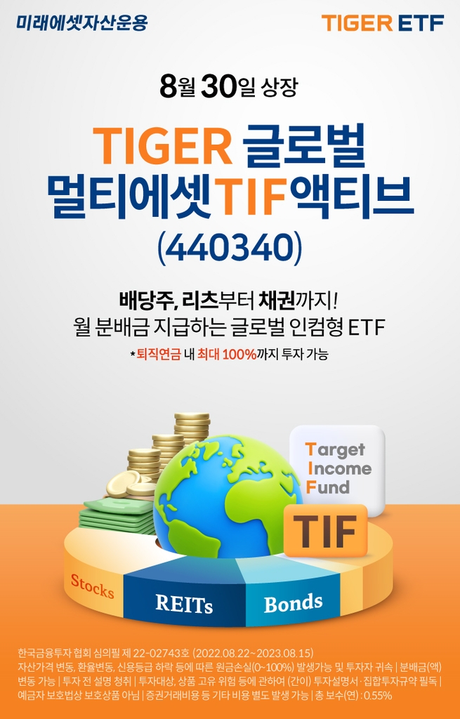 [증시신상품] 미래에셋운용, TIF ETF '글로벌멀티에셋TIF액티브'