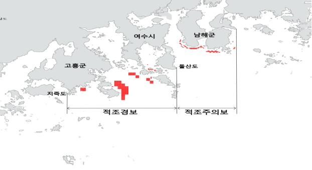 해수부, 전남 고흥∼여수 해역에 적조경보 발령