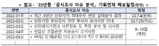 금감원, '공시조사 이슈 분석' 기획연재 추진