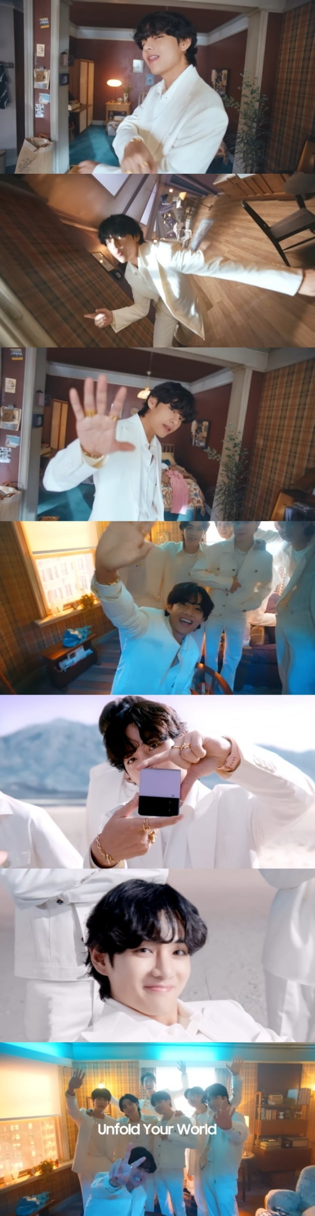방탄소년단 뷔, '갤럭시Z 플립4 X BTS' MV "다이내믹한 매력에 글로벌 팬들 환호"