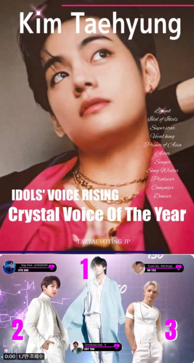 BTS 뷔 프랑스 'Crystal Voice of the Year' 1위...'글로벌 대세'