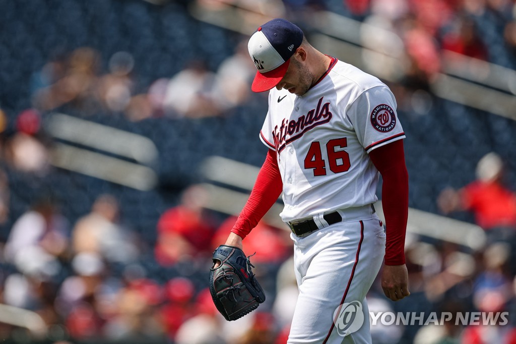 MLB 워싱턴 '43연속 선발투수' 무승 끝…17패 코빈, 드디어 승리