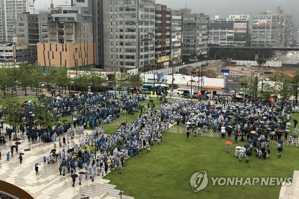 민주노총 건설노조 3천명 의정부서 투쟁 결의대회