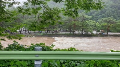 불어난 하천물에 교량 잠겨…영월군 야영객 150명 한때 고립