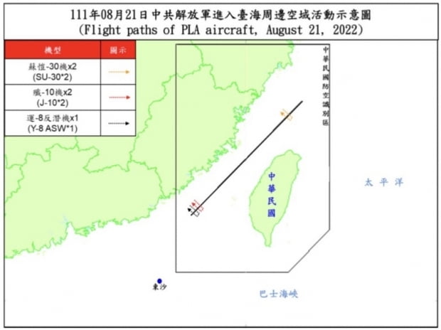 Chinese armed service plane continue to invade the Taiwan Strait midline over the weekend