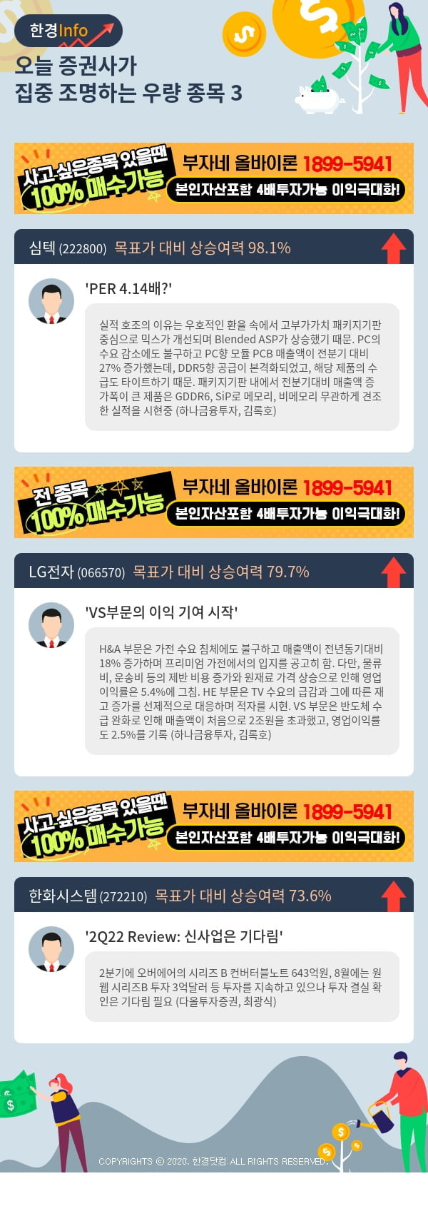 오늘 증권사가 집중 조명하는 우량 종목 3