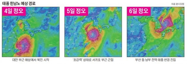 힌남노 6일 부산 상륙…제주는 벌써 폭우 피해 속출