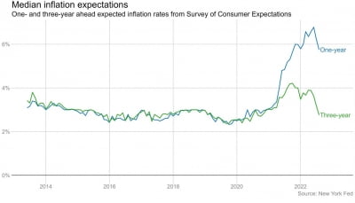 미국 인플레이션 기대 하락…향후 12개월 6.2→5.7%