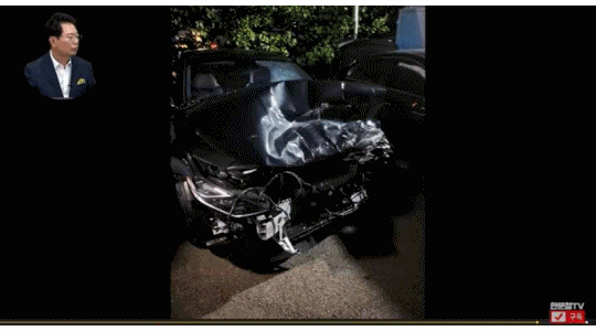 상시 유턴 구역에서 유턴하는 차량과 사고가 난 차주의 블랙박스 영상.  / 영상=유튜브 '한문철TV'