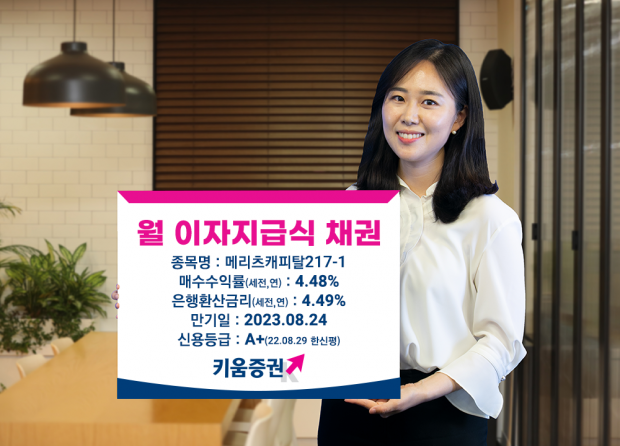 키움증권, 매월 이자지급하는 세전 연 4.48% 채권 판매