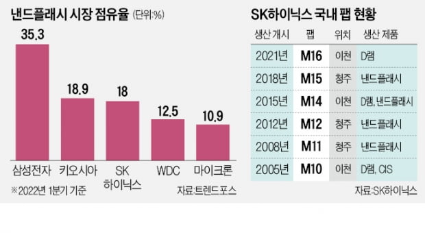 SK하이닉스 청주 공장 전경.  한경DB 