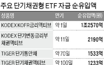 뭉칫돈 몰리는 단기채 ETF…만기 짧을수록 더 잘 팔려