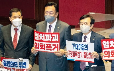 [포토] 巨野 ‘박진 해임 건의안’ 끝내 강행…與 “의회 폭거”