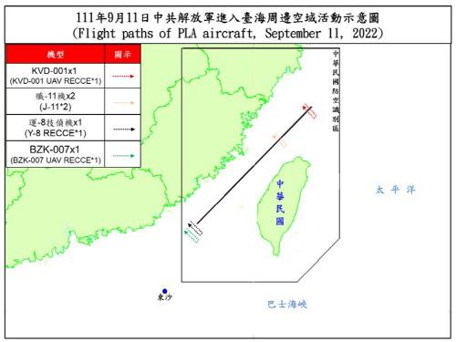 중국 무인 정찰기, 대만해협 중간선·방공식별구역 진입 상시화