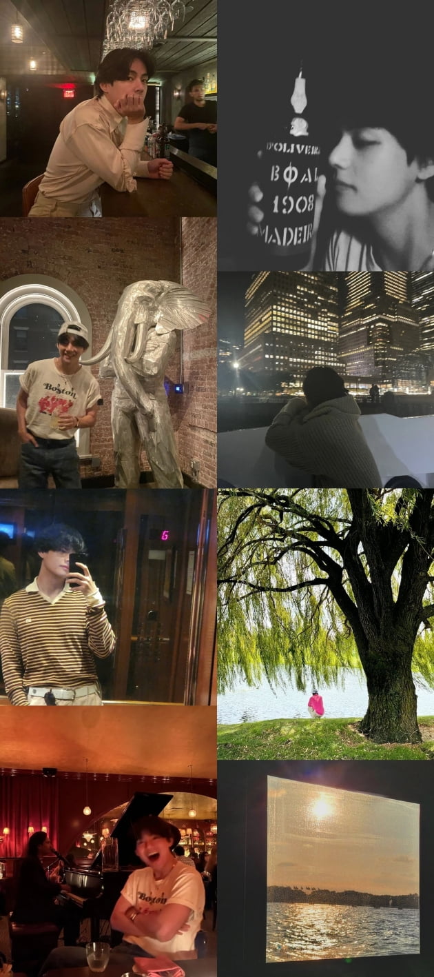 방탄소년단 뷔, 뉴욕을 빛낸 '세계 1위 미남'의 영화같은 일상