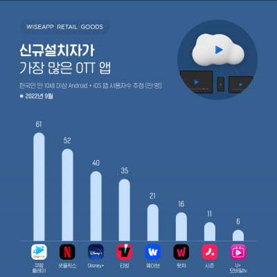 신규설치 넷플릭스 추월한 쿠팡플레이…'한산' 효과