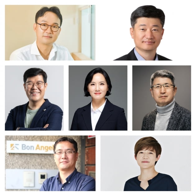 스타트업 생태계 성장을 이끈 KAIST VC 모임 인맥. 왼쪽 윗줄부터 이용관 블루포인트 대표, 임형규 인터베스트 부사장, 류중희 퓨처플레이 대표, 박하진 HB인베스트먼트 대표, 송은강 캡스톤파트너스 대표, 강석흔 본엔젤스벤처 대표, 제현주 인비저닝파트너스 대표