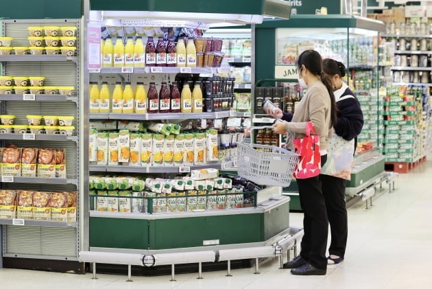 지난 5일 통계청이 발표한 '9월 소비자물가동향'에 따르면 지난달 소비자물가지수는 108.93으로 전년동월 보다 5.6% 상승했다. 사진은 이날 서울 한 대형마트에서 장을 보는 시민의 모습./연합뉴스