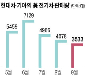 현대차, 美 전기차 판매 석달째 '뚝뚝'