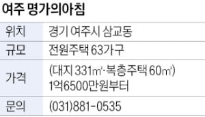 여주 명가의아침 '솔향기 마을', 고급 타운하우스…분양가의 60% 대출