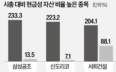 기업들 돈줄 꽉 막히자…'현금 부자' 상장사 몸값 뛴다