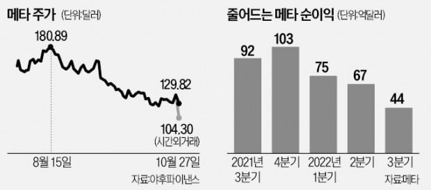 메타 순이익 '반토막'…주가, 6년전으로 후퇴