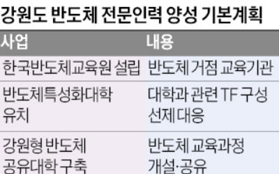 강원 "반도체 인력 1만명 키운다"