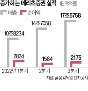 증시 침체에도…메리츠증권, 나홀로 '깜짝 실적'