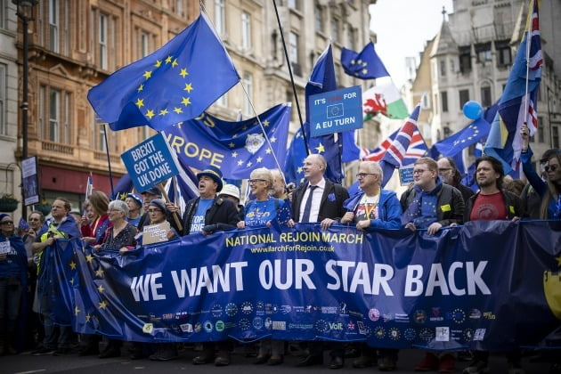 영국 런던, EU 재가입 위한 집회. 사진=연합뉴스