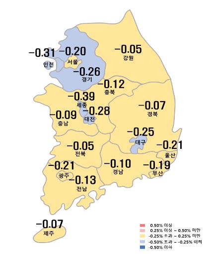 '고금리·거래절벽'…서울 아파트값 거의 10년만에 최대 하락