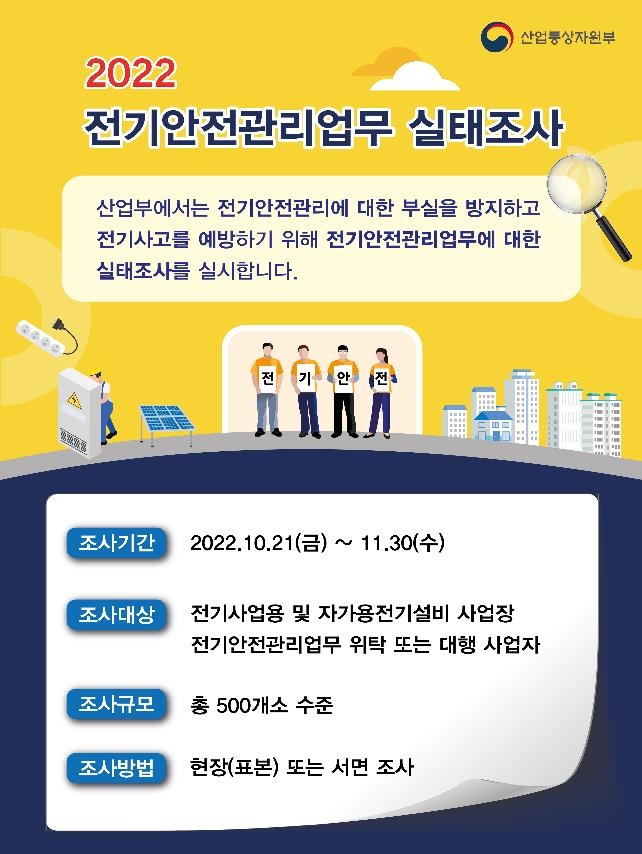 전기설비 사업장·전기안전 관리 대행업체 500개소 실태조사