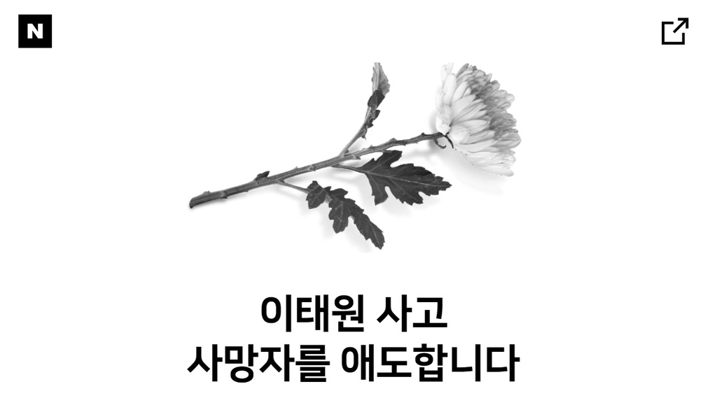 [이태원 참사] 네이버·카카오, 온라인 추모공간 마련