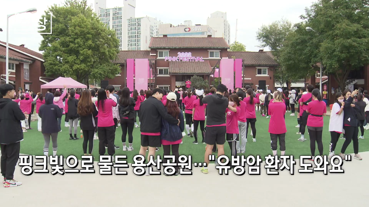 핑크빛으로 물든 용산공원…"유방암 환자 도와요" [뉴스+현장]