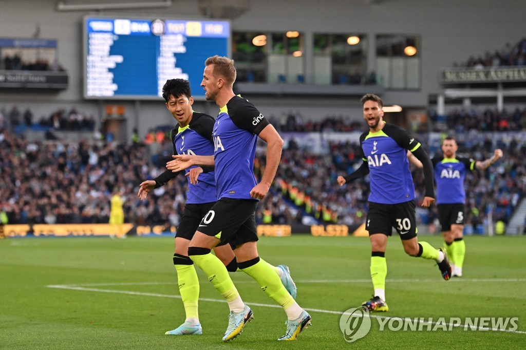 손흥민 2호 도움→케인 결승골…토트넘, 브라이턴에 1-0 승리