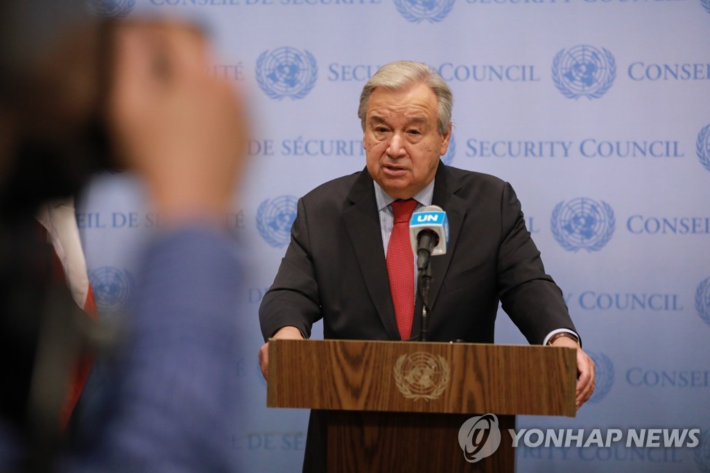 유엔 사무총장 "北탄도미사일 강력 규탄…비핵화대화 재개하라"