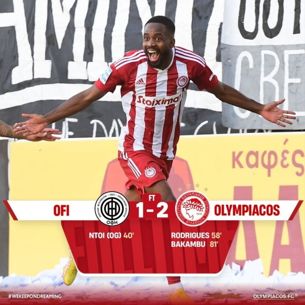 Full-time Hwang In-beom … Greek football Olympiacos wins 21 wins over Crete