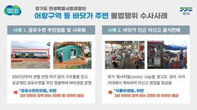 경기도, 공유수면 무단점용 등 바닷가 불법행위 10건 적발