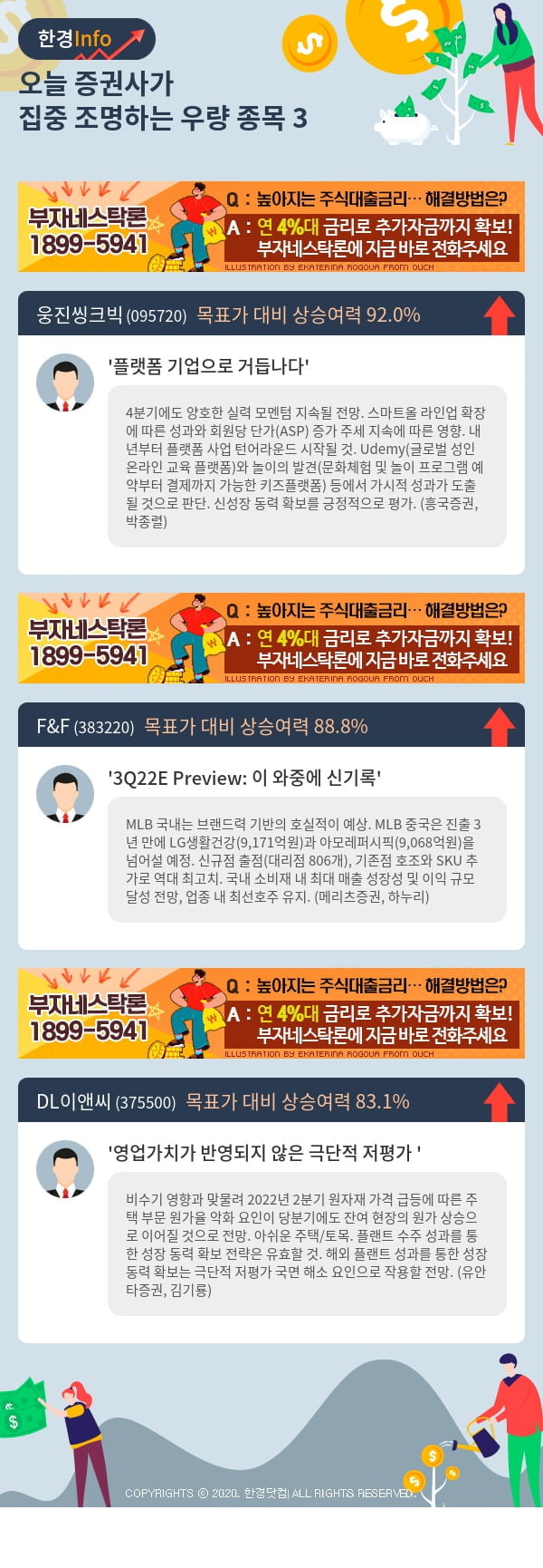 오늘 증권사가 집중 조명하는 우량 종목 3