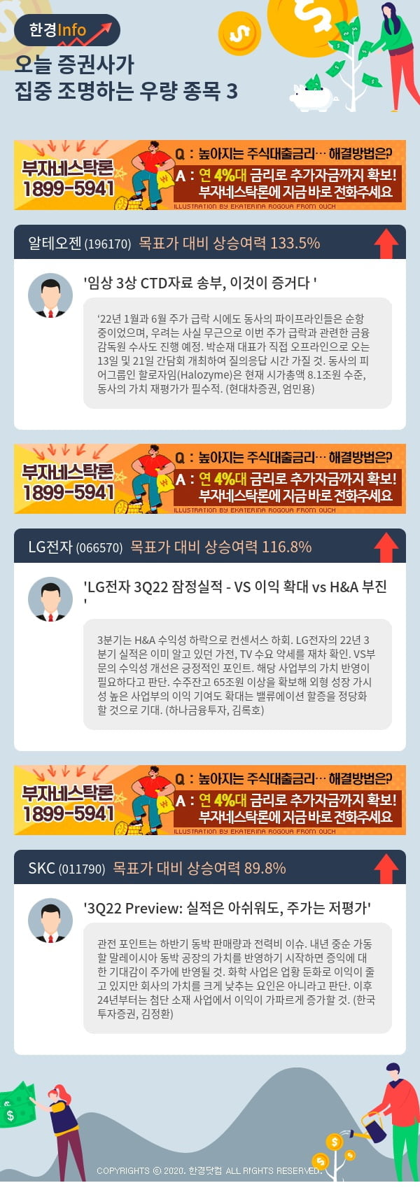 오늘 증권사가 집중 조명하는 우량 종목 3