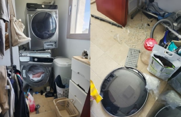 한 카페에 올라온 삼성 세탁기 폭발 사진. / 사진=온라인 커뮤니티