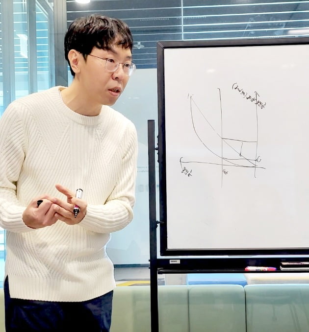 신윤제 어니스트펀드 최고데이터책임자(CDO) 겸 인공지능랩장이 서울 여의도 본사에서 한국경제신문과 인터뷰를 하고 있다. 어니스트펀드 제공