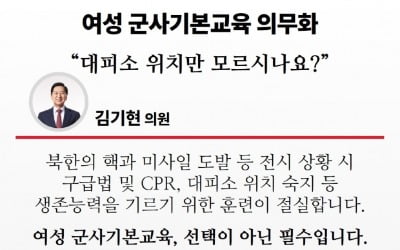 北 미사일 쏘자…김기현 "여성군사기본교육, 선택 아닌 필수"