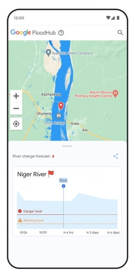 구글 AI가 홍수를 예보하는 시스템.    구글 제공