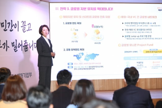 이영 중소벤처기업부 장관이 4일 서울 강남 팁스타운에서 벤처바카라 온라인 활력 지원 및 국내외 민간 모험자본 유입 확대를 위한 역동적 벤처바카라 온라인 생태계 조성방안을 발표하고 있다. 중기부 제공

 