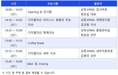 삼정KPMG,디지털 자산 주제로 '콘텐츠 산업 세미나' 연다