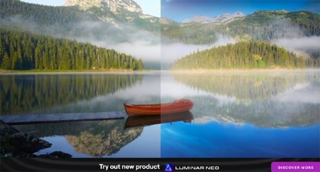 루미나 AI 의 풍경사진 개선 사례.