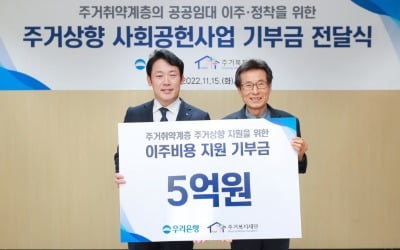 우리에볼루션 카지노 사이트, 주거복지재단에 5억원 기부