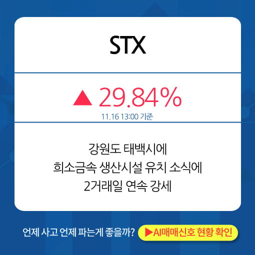 오후장 급등주 PICK 5 - 모아데이타, STX, 플라즈맵...